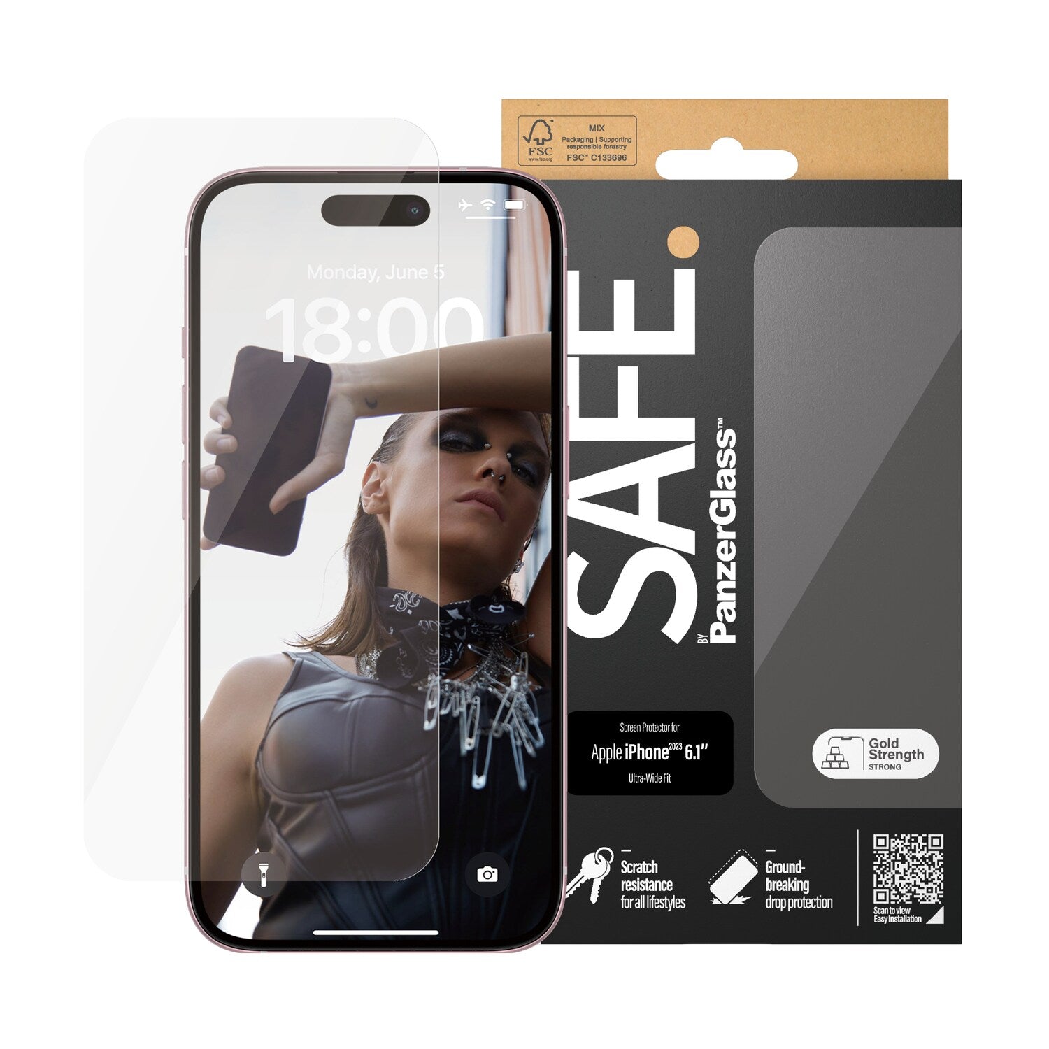 SAFE. by PanzerGlass™ iPhone 15 UWF