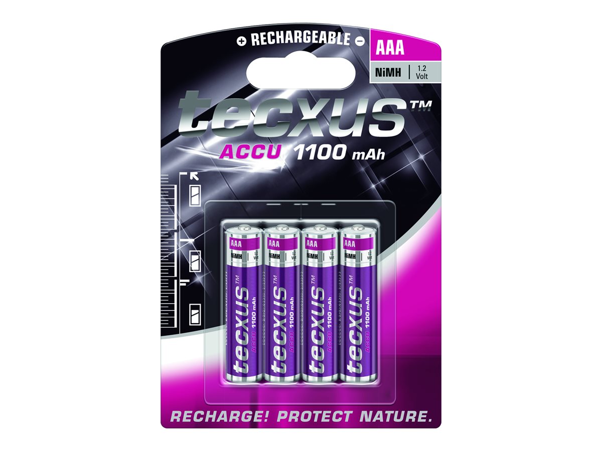 Tecxus Genopladlige AAA 1100mAh Batterier
