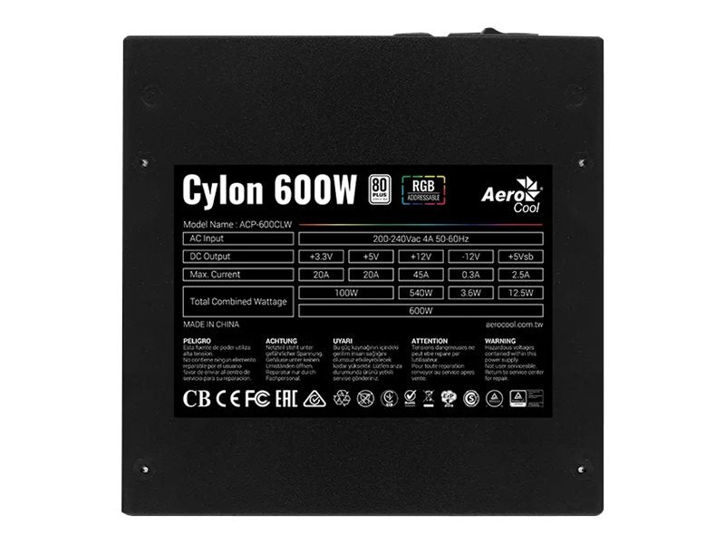 Strømforsyning AeroCool Cylon 600Watt