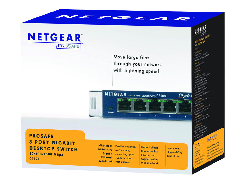 Switch NETGEAR GS108 8-porte Gigabit - Lootbox.dk