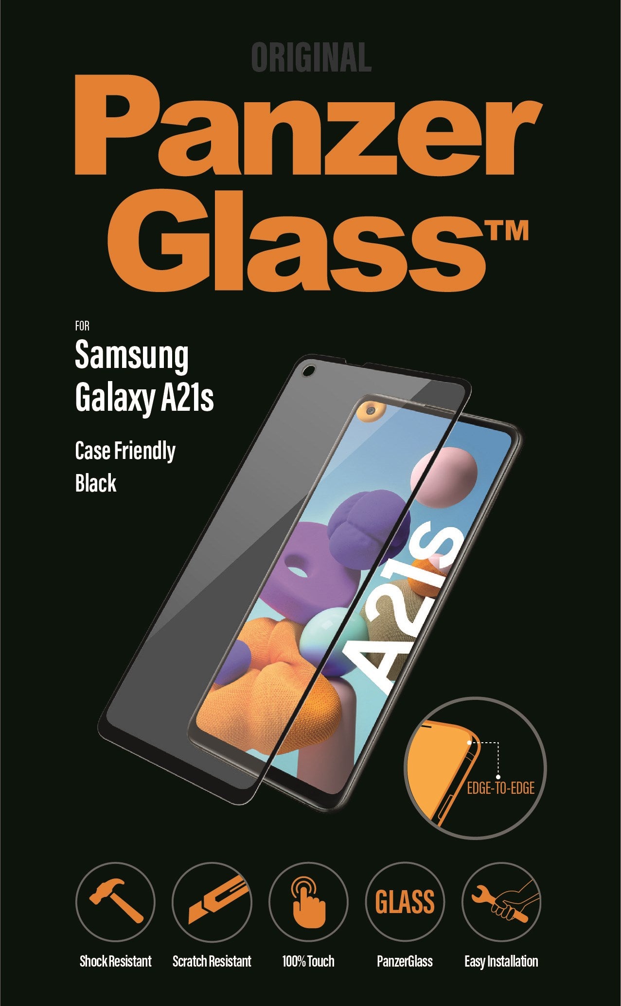 PanzerGlass™ Samsung Galaxy A21s, Sort