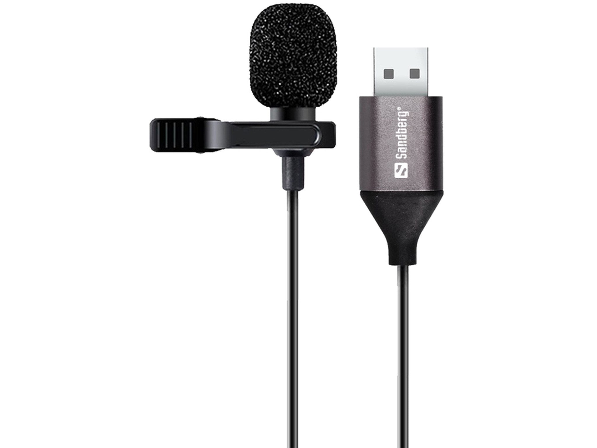 Sandberg Streamer USB Clip Mikrofon, Sort