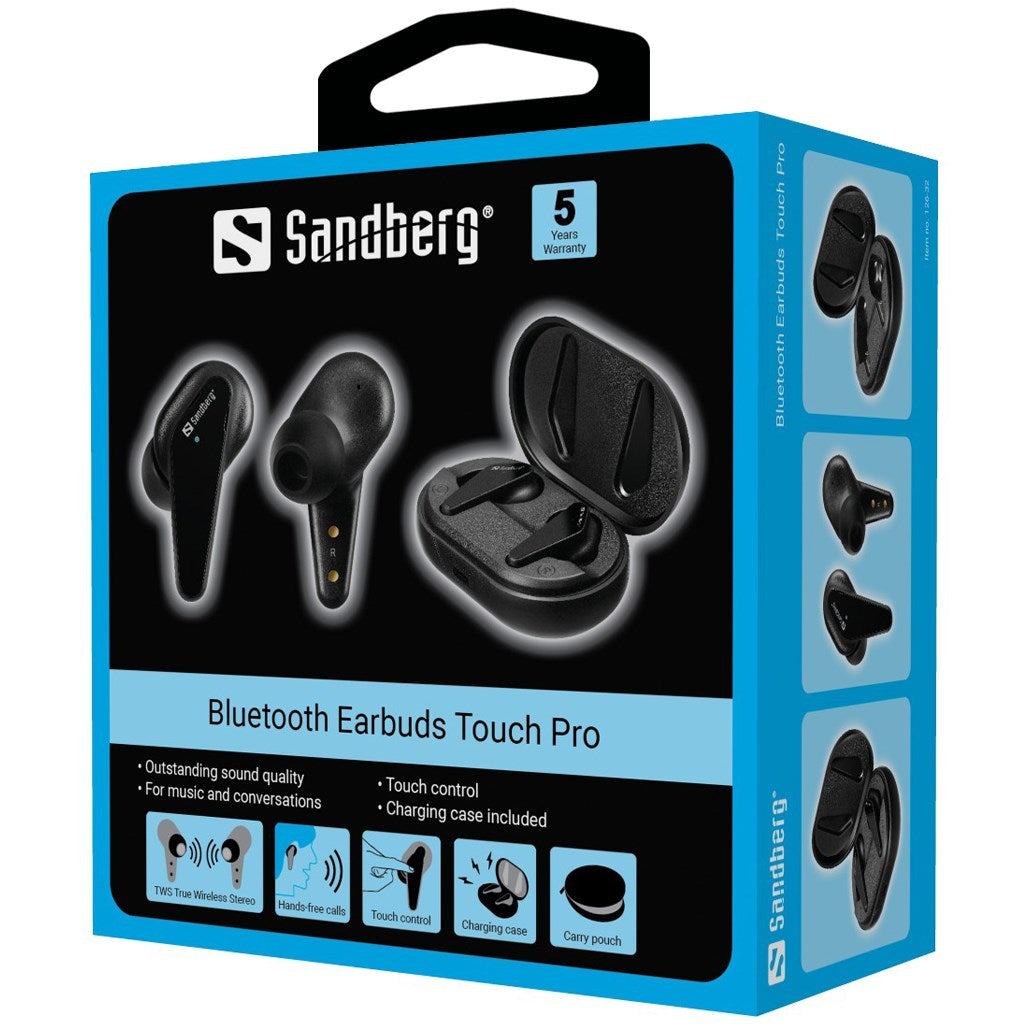 Sandberg Bluetooth Earbuds Touch Pro, Sort